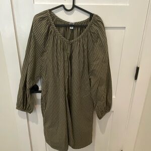 Melrose and Market Olive Striped Dress